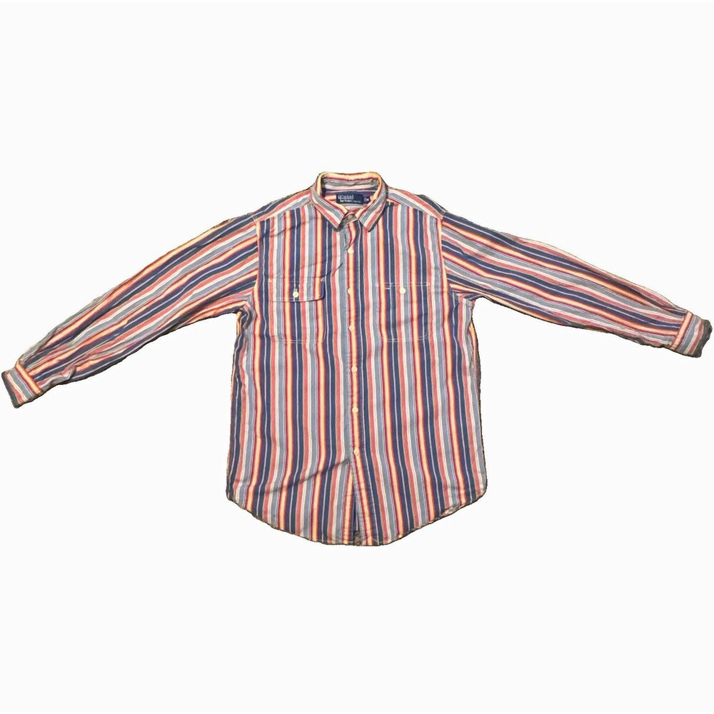 VTG Polo by Ralph Lauren Shirt Mens M Multicolor Striped LS Button-Down flaw